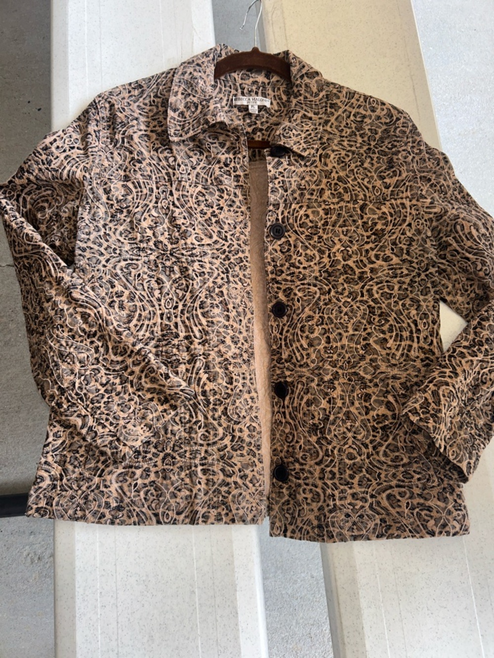 Rebecca Malone Brown Patterned Lightweight Shirt Jacket